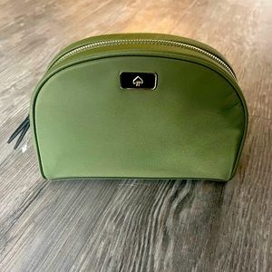 Kate Spade nylon olive green makeup/accessories bag. Brand new, never used.